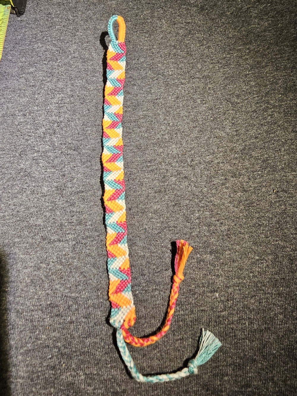 Colorful Chevron Friendship Bracelet in Orange, Teal & Pink